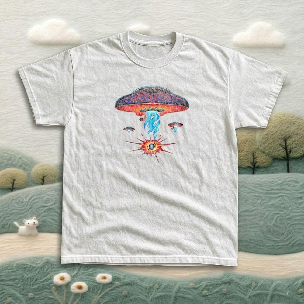Boston Band Spaceship Album Art White Graphic Tee